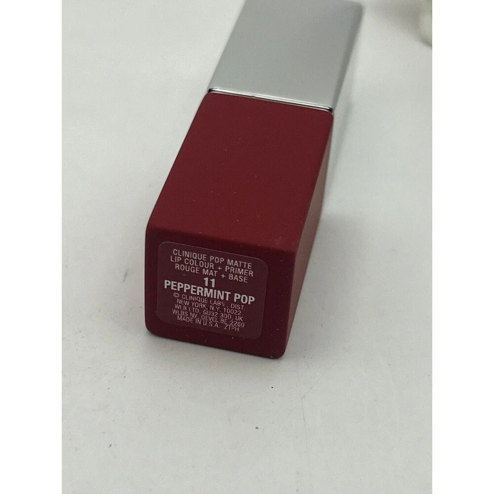 Clinique Pop Lip Colour + Primer 0.13oz/3.9g #11 Peppermint Pop- New In box
